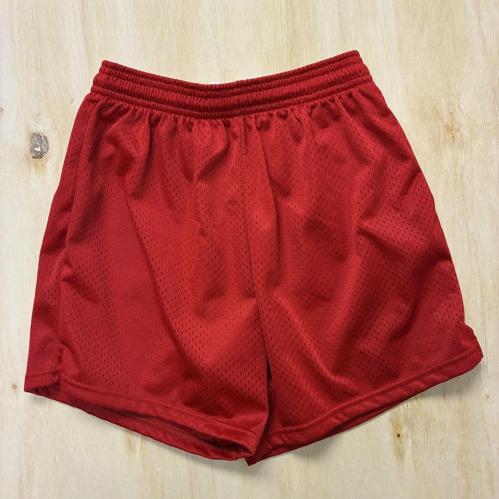 Alleson Athletic‎ Shorts Girls Large Red Mesh Bermuda Basketball Gym Shorts